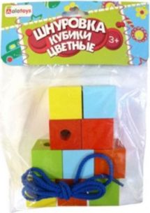 Шнуровка Кубики цветные в пакете