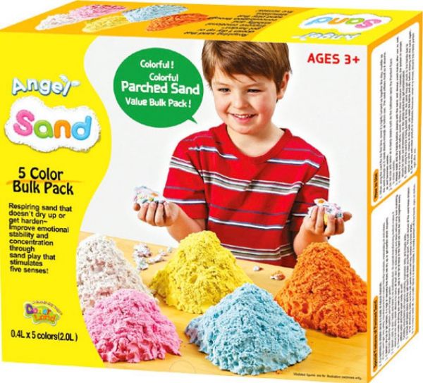 Песок для игр и творчества 5 цветов в наборе, Angel Sand 