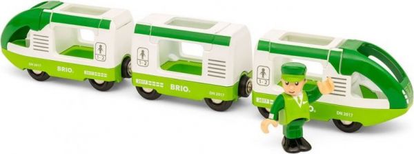 BRIO Набор зеленый поезд 3 вагона и машинист