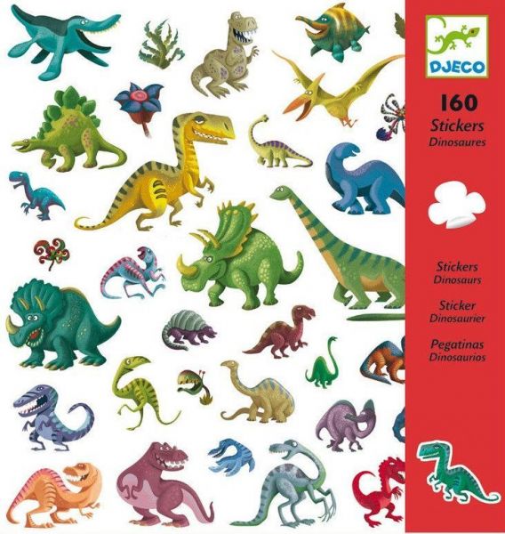 Наклейки Динозавры, 160 деталей