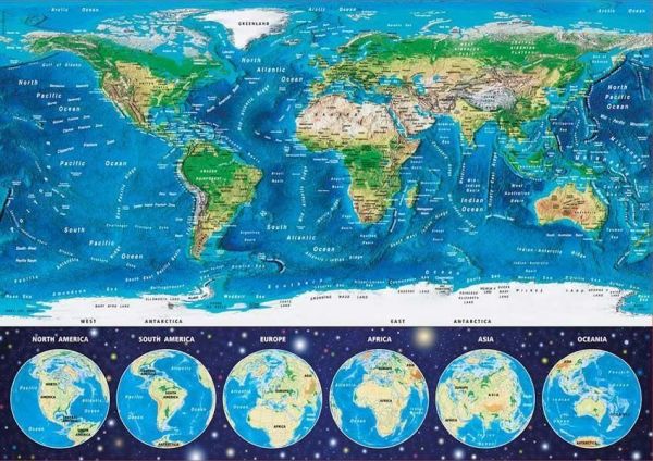 Пазл Неоновая карта мира 1000 дет