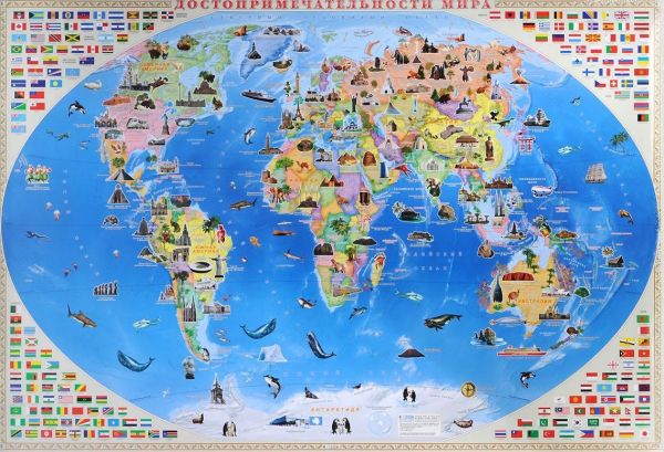 Детская карта Достопримечательности мира