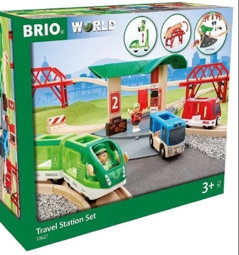 BRIO Железная дорога с автовокзалом и 2 мостами 25 дет