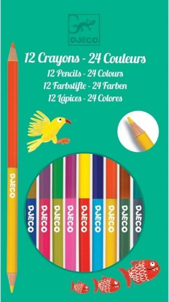 Набор цветных двусторонних карандашей 12 штук